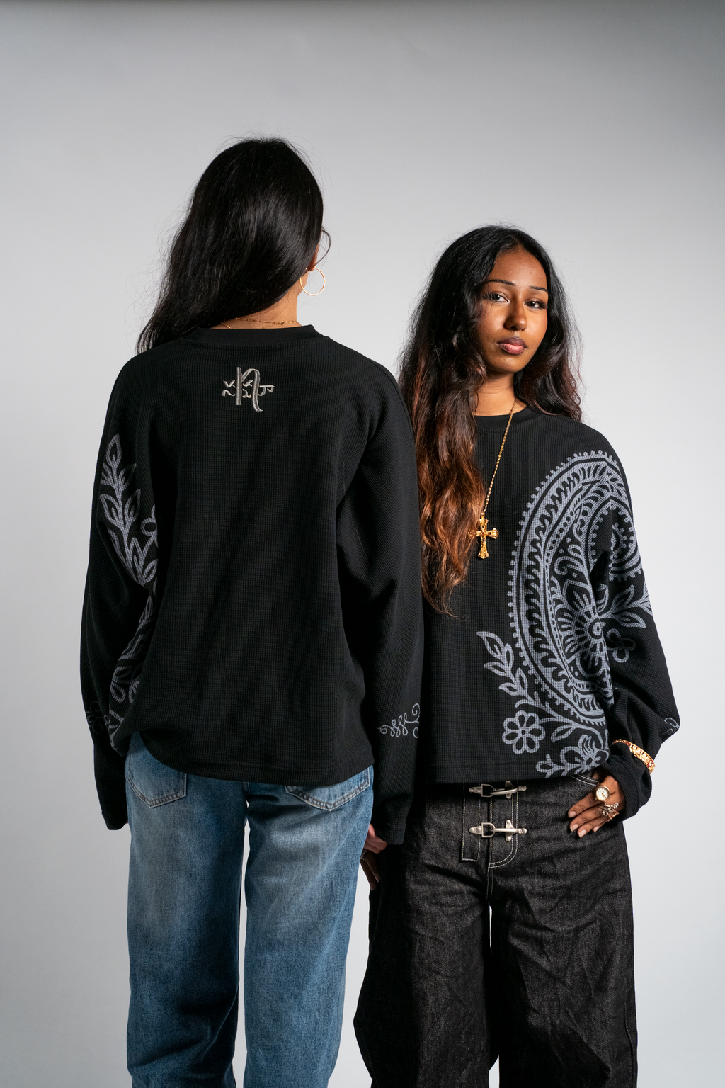 “rātri” waffle knit long sleeve