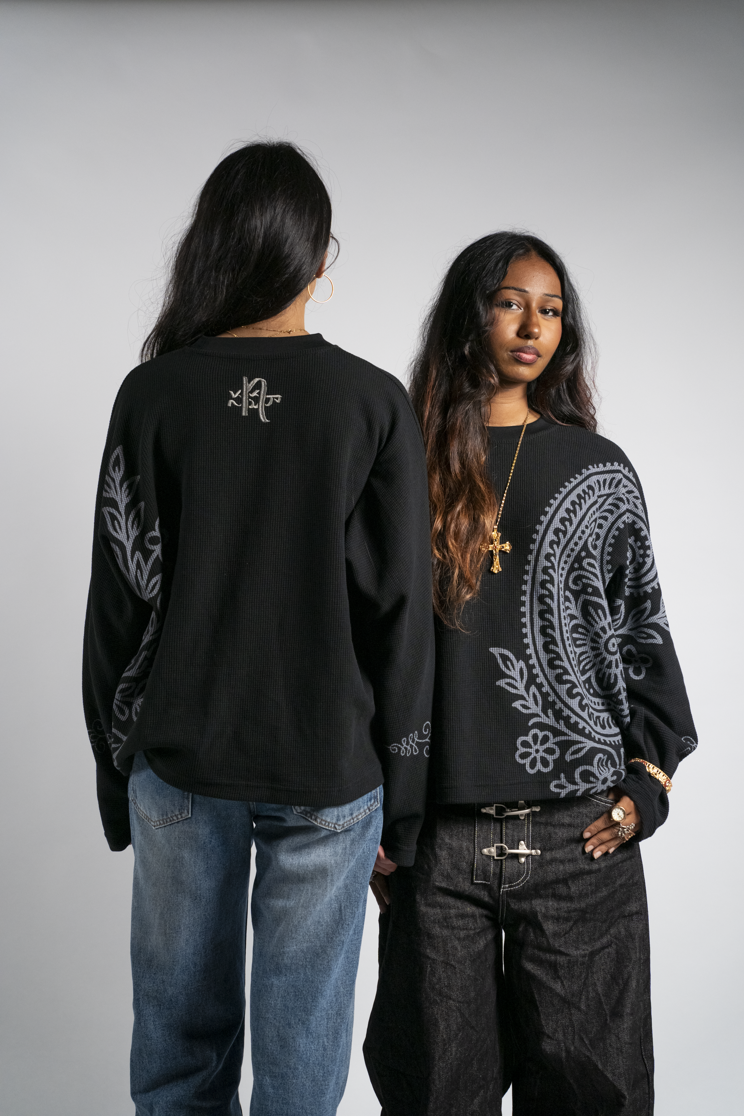 “rātri” waffle knit long sleeve
