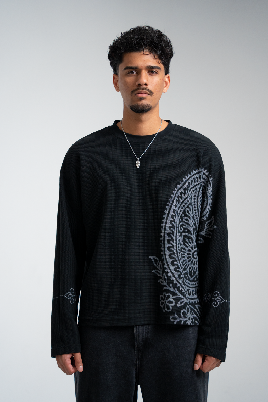 “rātri” waffle knit long sleeve